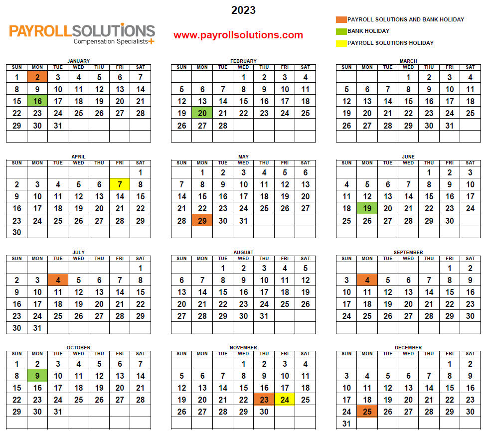 Payroll Solutions Releases 2023 Calendar Payroll Solutions